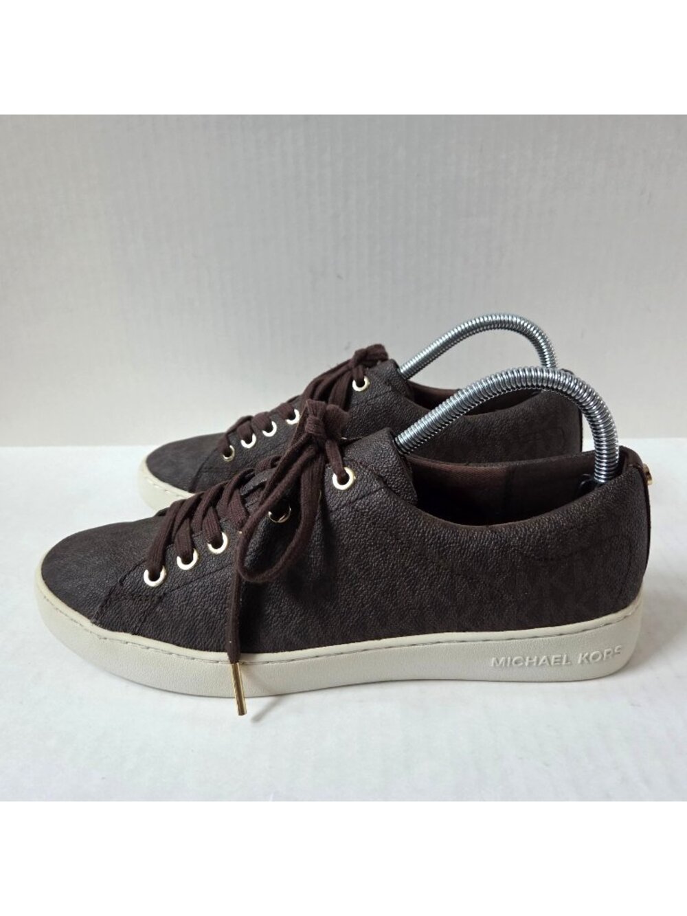 Michael Kors Shoes Womens 9.5 Brown MK Logo Sneakers Preppy